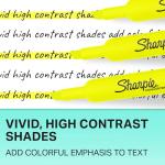 Fluorescent Yellow Sharpie Tank Highlighters, 12 Count