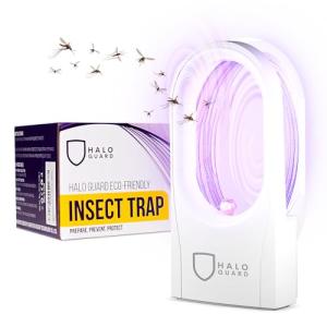 Halo Guard Indoor Insect Trap - Safe, Odorless Fly & Mosquito Killer with 3 Refill Packs