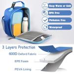 CaCTOUR Kids Insulated Lunch Box - Blue