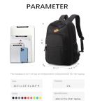 Water-Resistant Classic Black Travel Backpack for Students