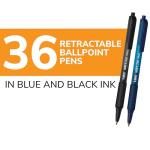 BIC Soft Feel Retractable Ballpoint Pens - 36 Count
