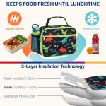 Dinosaur Kids Lunch Bag with Water Bottle Holder