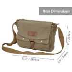 Vintage Olive Brown Canvas Messenger Bag