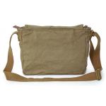 Vintage Olive Brown Canvas Messenger Bag