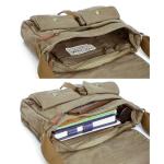 Vintage Olive Brown Canvas Messenger Bag