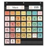 Colorful Rainbow Calendar Pocket Chart for Kids