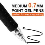 30-Pack Black Retractable Gel Pens - Fine Point