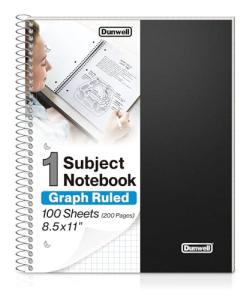 Graph Ruled Spiral Notebook with Poly Pocket
