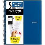 Five Star 5-Subject Spiral Notebook with Study App