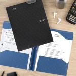 Five Star Stay-Put Plastic Pocket Folder - Black