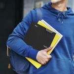 Five Star Stay-Put Plastic Pocket Folder - Black