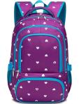 Cute Heart Print Girls' Backpack for School