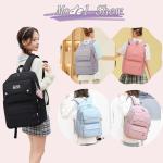 Solid Color Multi-Pocket Backpack for Teen Girls