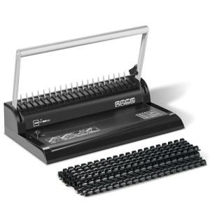 Binditek Comb Binding Machine, 19-Hole, 145 Sheet, Comb Punch Binder Machine with Starter Kit 30 PCS 1/2" Binding Combs, Comb Binder Machine for Letter Size, A5 or Smaller Sizes, Binding Supplies