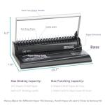 Binditek Comb Binding Machine, 19-Hole, 145 Sheet, Comb Punch Binder Machine with Starter Kit 30 PCS 1/2" Binding Combs, Comb Binder Machine for Letter Size, A5 or Smaller Sizes, Binding Supplies