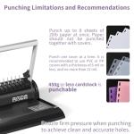 Binditek Comb Binding Machine, 19-Hole, 145 Sheet, Comb Punch Binder Machine with Starter Kit 30 PCS 1/2" Binding Combs, Comb Binder Machine for Letter Size, A5 or Smaller Sizes, Binding Supplies