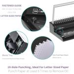 Binditek Comb Binding Machine, 19-Hole, 145 Sheet, Comb Punch Binder Machine with Starter Kit 30 PCS 1/2" Binding Combs, Comb Binder Machine for Letter Size, A5 or Smaller Sizes, Binding Supplies