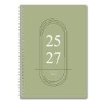 Monthly Planner July 2024 - Dec 2025, B5 (7" x 9"), Includes Monthly Calendar and Weekly Calendar, Simple Calendar Planner Notebook Soft PVC Cover, Suitable for Schools & Offices, Green