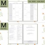 Monthly Planner July 2024 - Dec 2025, B5 (7" x 9"), Includes Monthly Calendar and Weekly Calendar, Simple Calendar Planner Notebook Soft PVC Cover, Suitable for Schools & Offices, Green