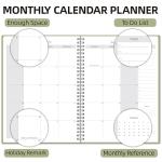 Monthly Planner July 2024 - Dec 2025, B5 (7" x 9"), Includes Monthly Calendar and Weekly Calendar, Simple Calendar Planner Notebook Soft PVC Cover, Suitable for Schools & Offices, Green