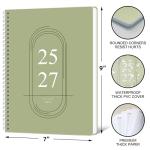 Monthly Planner July 2024 - Dec 2025, B5 (7" x 9"), Includes Monthly Calendar and Weekly Calendar, Simple Calendar Planner Notebook Soft PVC Cover, Suitable for Schools & Offices, Green