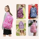 Geometric Purple Backpack for Girls - School Use