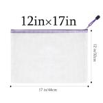 Big Mesh Zipper Pouches for School Supplies - Purple
