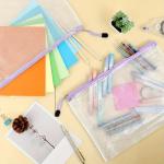 Big Mesh Zipper Pouches for School Supplies - Purple