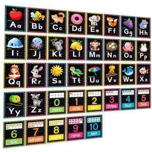 Black ABC Alphabet Wall Chart for Classrooms