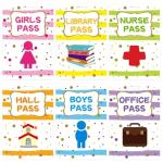 Set of 6 Hall Pass Lanyards for Teachers