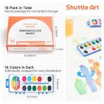 16-Color Watercolor Paint Set with Brushes