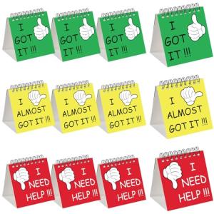 Harloon 36 Pcs I Need Help Mini Flip Chart Signs Self Assessment Cards Behavior Management Classroom Tools for Kids Teachers Classroom School Behavior Educational and Learning Activities Supplies