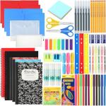 Gilprop 88 Pcs School Supplies Kit for Kid Bulk Back to School Supplies set Classroom Elementary Essential Bundle for Student Girl Boy, includes Pencil Pen Crayon File Folder Notebook and Much More