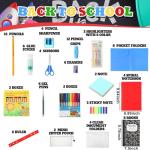 Gilprop 2 Set School Supply Kit 88 Pcs Back to School Supplies for Students School Essential Supplies Bundle Kit Include Pencil Notebook Ruler Glue Scissor Sticky Note Eraser Pencil Sharpener