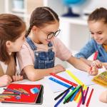 Gilprop 2 Set School Supply Kit 88 Pcs Back to School Supplies for Students School Essential Supplies Bundle Kit Include Pencil Notebook Ruler Glue Scissor Sticky Note Eraser Pencil Sharpener