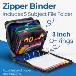 Mighty Zip Tab Zipper Binder with Expanding File