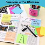 800 Sheets Transparent Sticky Notes - 6 Bright Colors