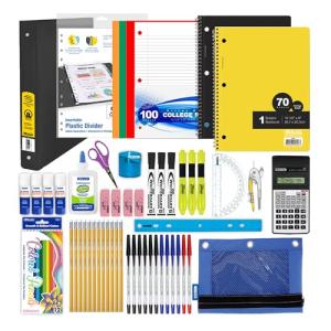 BAZIC Middle High School Supplies Kit, 65 Pieces