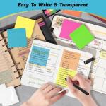 800 Sheets Transparent Sticky Notes - 6 Bright Colors