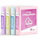 Pastel 1-Inch D Ring Binders - 4 Pack