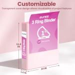 Pastel 1-Inch D Ring Binders - 4 Pack