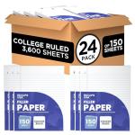 College Ruled Loose Leaf Notebook Paper, 150 Sheets
