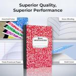 12 Pack Wide Ruled Composition Notebooks, Assorted Colors