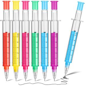 Colorful Retractable Syringe Pens - 100 Pack