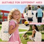 Corduroy Teen Girls School Backpack - Strawberry Beige