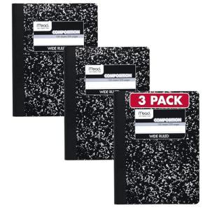 Mead Wide Ruled Composition Notebooks, 3 Pack