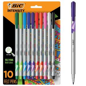 BIC Intensity Fineliner Marker Pens, Assorted Colors
