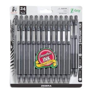 Zebra Z-Grip Retractable Ballpoint Pen - 24 Pack