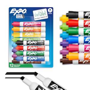 EXPO Low Odor Dry Erase Markers, 12 Pack