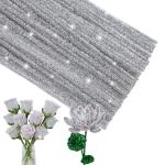 ZXIIXZ 100 Pcs Pipe Cleaners, Glitter Pipe Cleaners Craft Supplies, Creative Craft Pipe Cleaners Bulk for Art DIY Crafts Decorations/Glitter Silver